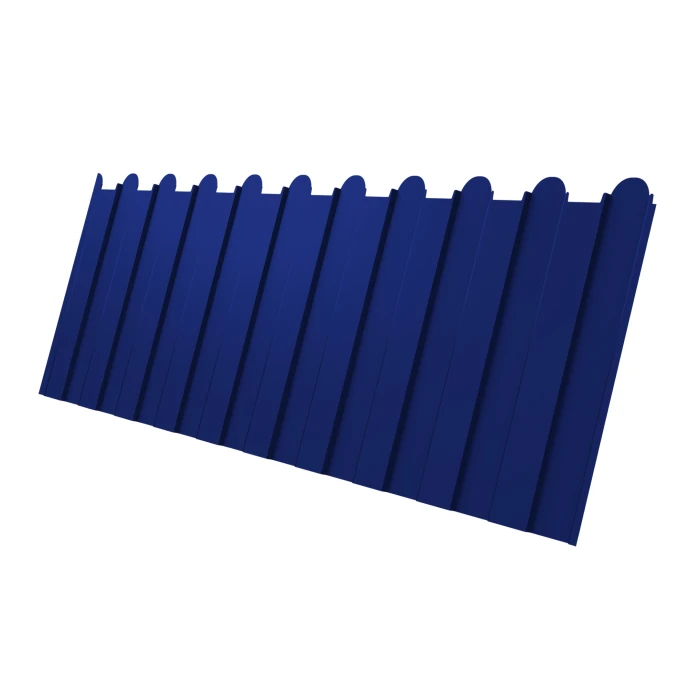 Профнастил фигурный C8 0.45 Полиэстер с пленкой RAL 5002 Ультрамариново-синий